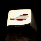 Excellent crafted Men's Austrian National Flag Ring Austria - Solid Brass - BikeRing4u