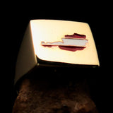 Excellent crafted Men's Austrian National Flag Ring Austria - Solid Brass - BikeRing4u