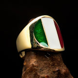 Perfectly crafted Men's National Flag Ring Italy - solid Brass - BikeRing4u