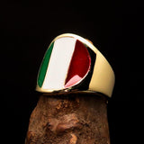 Perfectly crafted Men's National Flag Ring Italy - solid Brass - BikeRing4u