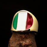 Perfectly crafted Men's National Flag Ring Italy - solid Brass - BikeRing4u