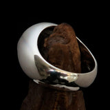 Excellent crafted Men's Muslim Ring Green Allah Symbol - Sterling Silver - BikeRing4u