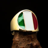 Perfectly crafted Men's National Flag Ring Italy - solid Brass - BikeRing4u