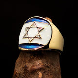Perfectly crafted Men's National Flag Ring Israel - solid Brass - BikeRing4u