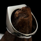 Excellent crafted Men's Franciscan Corona Cross Ring - shiny Sterling Silver - BikeRing4u