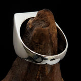 Excellent crafted Men's Franciscan Corona Cross Ring - shiny Sterling Silver - BikeRing4u