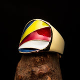 Perfectly crafted Men's National Flag Ring Seychelles - solid Brass - BikeRing4u