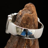 Excellent crafted Men's One Word Outlaw Biker Ring - Sterling Silver - BikeRing4u