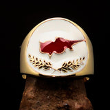 Perfectly crafted Men's National Flag Ring Cyprus - solid Brass - BikeRing4u
