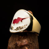 Perfectly crafted Men's National Flag Ring Cyprus - solid Brass - BikeRing4u