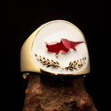 Perfectly crafted Men's National Flag Ring Cyprus - solid Brass - BikeRing4u