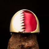 Perfectly crafted Men's National Flag Ring Bahrain - solid Brass - BikeRing4u