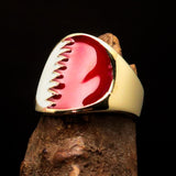 Perfectly crafted Men's National Flag Ring Bahrain - solid Brass - BikeRing4u