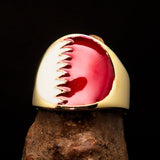 Perfectly crafted Men's National Flag Ring Bahrain - solid Brass - BikeRing4u