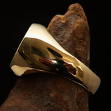 Excellent crafted Men's Winter Ring Red Snowflake - solid Brass - BikeRing4u