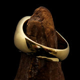 Perfectly domed Men's Solid Line Pentagram Ring Red - Brass - BikeRing4u