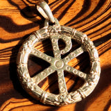 Ancient Chi Rho Sterling Silver Christian Monogram Pendant Christogram - BikeRing4u