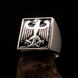 Perfectly crafted Men's black German Eagle Seal Ring - Sterling Silver - BikeRing4u