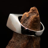 Excellent crafted Men's Ring Jesus in Hebrew blue - Sterling Silver - BikeRing4u