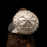 Excellent crafted Men's Viking Sterling Silver save Journey Ring - BikeRing4u