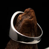 Excellent crafted Men's antiqued Celtic Runes Cross Ring - Sterling Silver - BikeRing4u