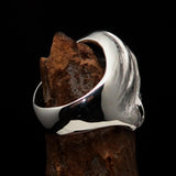 Excellent crafted Men's Grim Reaper Skull Ring Speak No Evil - Sterling Silver - BikeRing4u