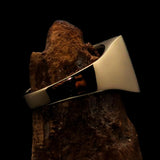 Excellent crafted solid Brass Men's Hexagram Ring Blue Star of David - BikeRing4u