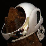 Excellent crafted Men's Cannibal Ring Zombie with Fangs - Sterling Silver - BikeRing4u