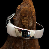 Excellent crafted Men's Biker Ring Black Number 13 - Sterling Silver 925 - BikeRing4u