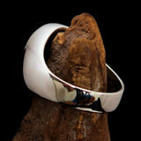 Black oval shaped Egyptian Ankh Cross Men's Ring - Sterling Silver - BikeRing4u