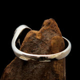 Excellent crafted Women's Ring with red Garnet Cabochon- Sterling Silver - BikeRing4u