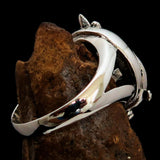 Excellent crafted Fish and Sword Combat Diver Ring - Sterling Silver - BikeRing4u