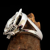 Excellent crafted Fish and Sword Combat Diver Ring - Sterling Silver - BikeRing4u