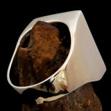 Perfectly crafted Men's Ring Viking Warrior Red - Sterling Silver - BikeRing4u