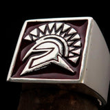 Nicely crafted Men's Ring Red Greek Warrior - Sterling Silver - BikeRing4u