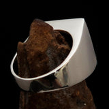 Perfectly crafted Men's Ring Crescent Moon and Star Red - Sterling Silver - BikeRing4u