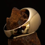 Excellent crafted Men's Pinky Ring Black Pentagram - Solid Brass - BikeRing4u