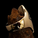 Perfectly crafted Men's Coptic Cross Ring Black - Solid Brass - BikeRing4u