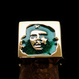 Excellent crafted Men's Revolution Ring Green Socialist - Solid Brass - BikeRing4u