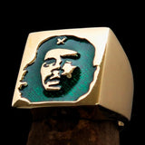 Excellent crafted Men's Revolution Ring Green Socialist - Solid Brass - BikeRing4u