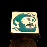 Excellent crafted Men's Revolution Ring Green Fidel - Solid Brass - BikeRing4u