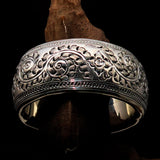 Excellent Hand Crafted Sterling Silver Bracelet / Bangle with Branches and Leafs - BikeRing4u