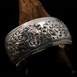 Excellent Hand Crafted Sterling Silver Bracelet / Bangle with Branches and Leafs - BikeRing4u