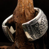 Excellent Hand Crafted Sterling Silver Bracelet / Bangle with Branches and Leafs - BikeRing4u