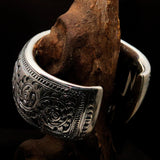 Excellent Hand Crafted Sterling Silver Bracelet / Bangle with Branches and Leafs - BikeRing4u