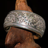 Excellent Hand Crafted Sterling Silver Bracelet / Bangle with Branches and Leafs - BikeRing4u