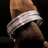 Excellent handcrafted minimalistic 5 String Sterling Silver Bracelet / Bangle - BikeRing4u