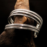 Excellent handcrafted minimalistic 5 String Sterling Silver Bracelet / Bangle - BikeRing4u