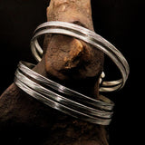 Excellent handcrafted minimalistic 5 String Sterling Silver Bracelet / Bangle - BikeRing4u