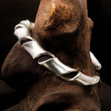 Excellent handcrafted minimalistic TWISTED Sterling Silver Bracelet / Bangle - BikeRing4u